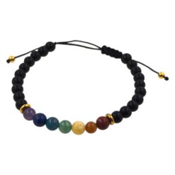 Pulsera mineral 7Chakras ajustable con Obsidiana 5