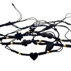 Pulsera mineral AZABACHE hilo negro diseños - 4