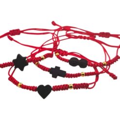 Pulsera mineral AZABACHE hilo rojo diseños - 4