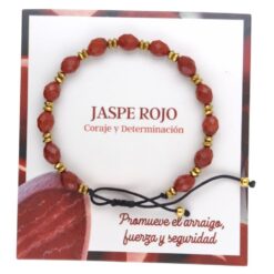 Pulsera mineral Facetado JASPE ROJO ajustable - 9