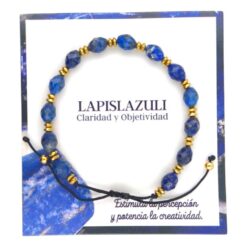 Pulsera mineral Facetado LAPISLAZULI ajustable - 9