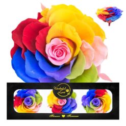 Rosa Preservada 7-8cms 3pcs multicolor