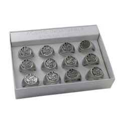 SET 12 ANILLOS DE ACERO –  MOD  16 TETRAGRAMATON