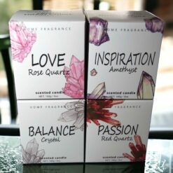 Velas con minerales/flores secas