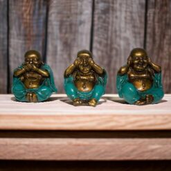SET DE 3 LUCKY BUDA 10 CM REF 790 - 17 - TURQUESA