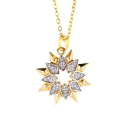 Colgante Acero Dorado Estrella con circonitas