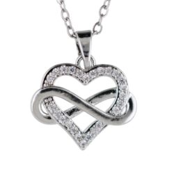 Colgante Acero Plateado Corazón Infinito circonita
