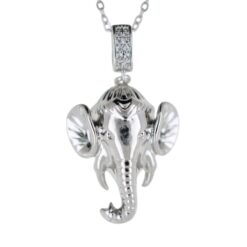 Colgante Acero Plateado Elefante
