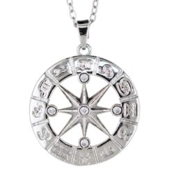 Colgante Acero Plateado Estrella y Zodiaco circoni
