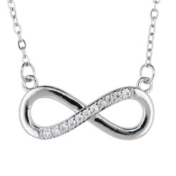 Colgante Acero Plateado Infinito con circonitas