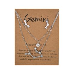 Conjunto Acero Pendiente más colgante Géminis