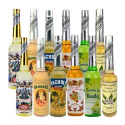 Pack 12 botellas de Agua Florida, Sándalo, Pachuli, Kananga, Ruda y Flor de Naranja