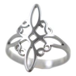 Anillo Acero Plateado Nudo de Brujas ajustable - 4