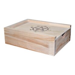 Caja madera tapa deslizante grabada