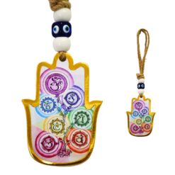 Colgador cerámico Mano de Fátima Chackra OJO TURCO