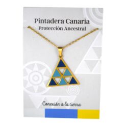 Colgante Acero D Pintadera Canaria Tricolor Azul 5