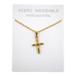 Colgante Acero Dorado Cruz Nudo - 4