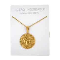 Colgante Acero Dorado Diosa Triple Luna - 5