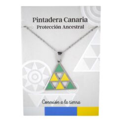 Colgante Acero P Pintadera Canaria Tricolor Verde