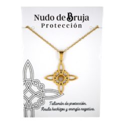Colgante acero dorado Nudo de Bruja Piedra Luna 6