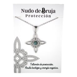Colgante acero plateado Nudo de Bruja Apatita 6 