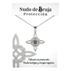 Colgante acero plateado Nudo de Bruja Labradorita