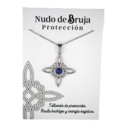Colgante acero plateado Nudo de Bruja Lapislazuli6