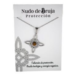 Colgante acero plateado Nudo de Bruja Ojo d Tigre6
