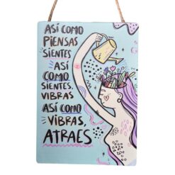 Cuadro madera mensaje 12x17cm - ASÍ COMO