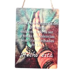 Cuadro madera mensaje 12x17cm - HECHO ESTÁ