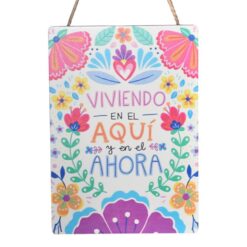 Cuadro madera mensaje 12x17cm - VIVIENDO