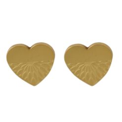 Pendientes acero Corazón Mandala dorados - 3