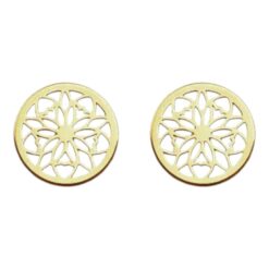 Pendientes acero Mandala dorados - 3