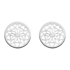 Pendientes acero Mandala plateados - 3