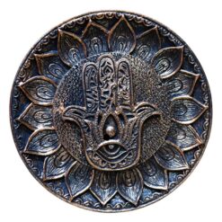 Portaincienso redondo Símbolo MANO Mod  C - Bronce