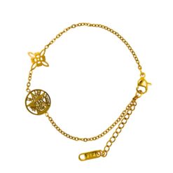 Pulsera Acero Dorada Nudo de Bruja -Tetragramaton