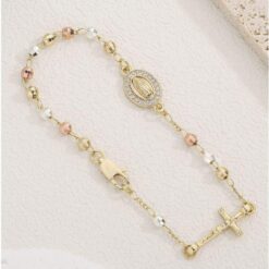 Pulsera Rosario Acero Dorado - 7