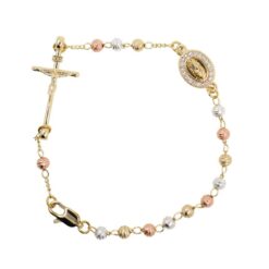 Pulsera Rosario Acero Dorado - 7