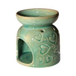 Quemador aceite céramica Corazones verde REF 17-9