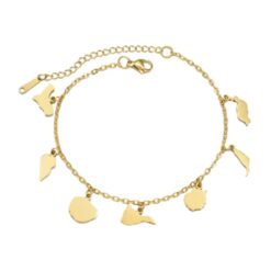 Tobillera Acero Dorado Islas Canarias REF 6