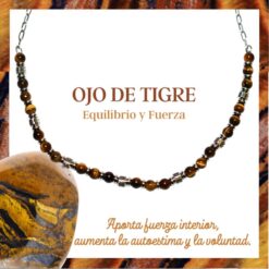 Collar Acero con Ojo de Tigre - 6