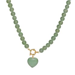 Collar Mineral Aventurina 8mm Corazón - 9