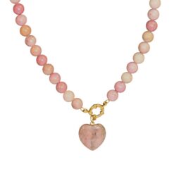 Collar Mineral Rodocrosita 8mm Corazón - 9
