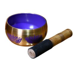 Cuenco Tibetano Bronce Flor Loto Lila 9cm BS-004S