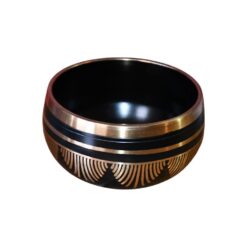 Cuenco Tibetano Bronce Flor vida Negro 9cm BS-001S