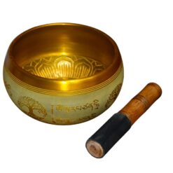 Cuenco Tibetano amarillo 14cm 5 metales - SB-006