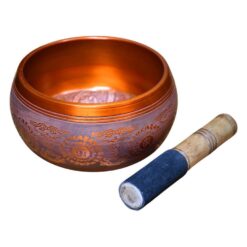 Cuenco Tibetano naranja 14 cm 5 metales- SB-005