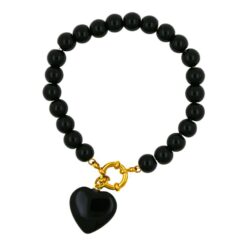Pulsera Mineral Obsidiana 8mm Corazón - 6