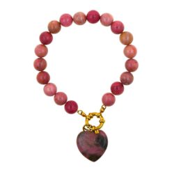 Pulsera Mineral Rodocrosita 8mm Corazón - 6