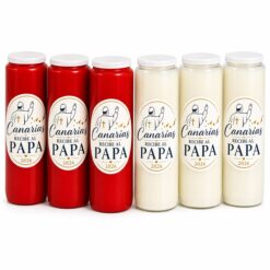Pack 6 Novenas Mixtas Canarias Recibe al Papa 2026 (3 Rojas + 3 Blancas) – Velón Ecológico
